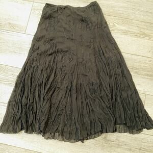 Rafael Crinkle Maxi Skirt M Black Whimsigoth Fairy Broomstick Y2K Witchycore